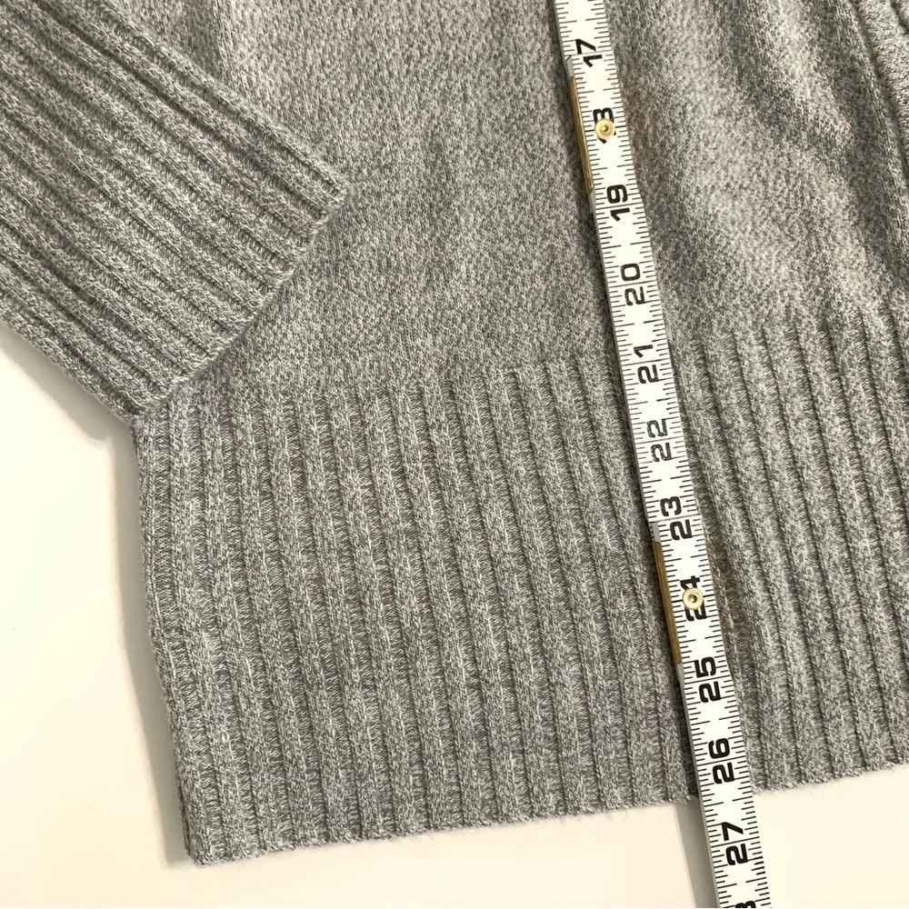 Quacker Factory Zip Up Jacket Sweater Women's Rhinestones Gray Size Large